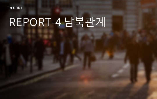 REPORT-4 남북관계