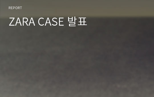 ZARA CASE 발표