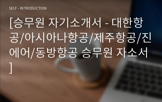 [승무원 자기소개서 - 대한항공/아시아나항공/제주항공/진에어/동방항공 승무원 자소서]