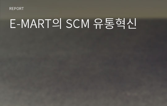 E-MART의 SCM 유통혁신