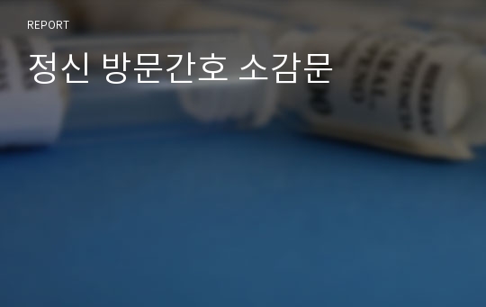 정신 방문간호 소감문