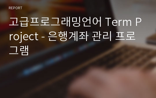 고급프로그래밍언어 Term Project - 은행계좌 관리 프로그램