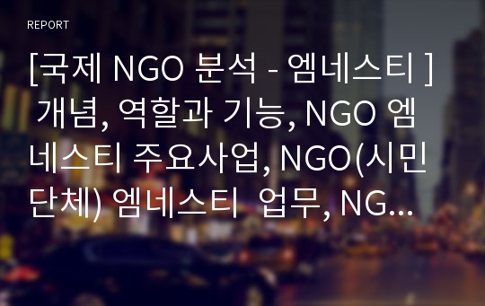 [국제 NGO 분석 - 엠네스티 ] 개념, 역할과 기능, NGO 엠네스티 주요사업, NGO(시민단체) 엠네스티  업무, NGO(시민단체) 엠네스티 결론 등등