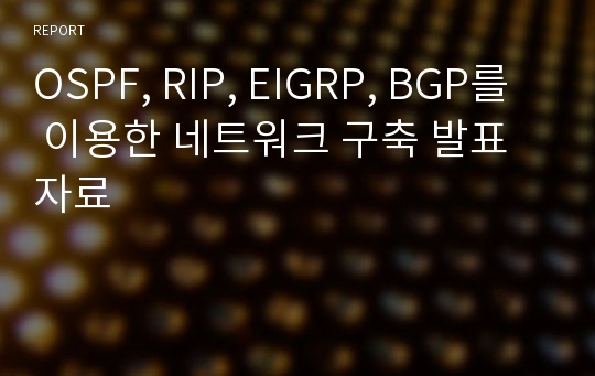 OSPF, RIP, EIGRP, BGP를 이용한 네트워크 구축 발표 자료