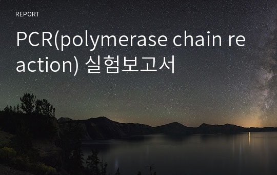 PCR(polymerase chain reaction) 실험보고서