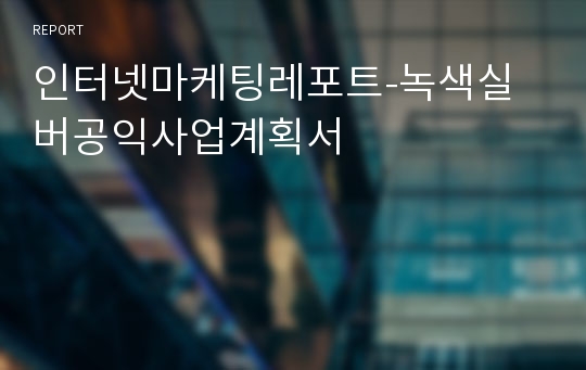 인터넷마케팅레포트-녹색실버공익사업계획서