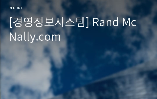 [경영정보시스템] Rand McNally.com