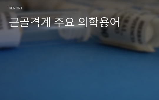 근골격계 주요 의학용어