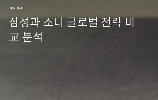 삼성과 소니 글로벌 전략 비교 분석