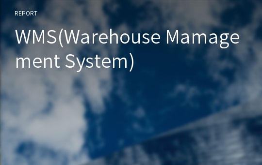 WMS(Warehouse Mamagement System)