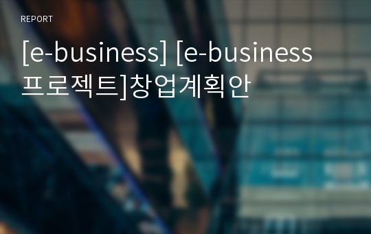 [e-business] [e-business 프로젝트]창업계획안