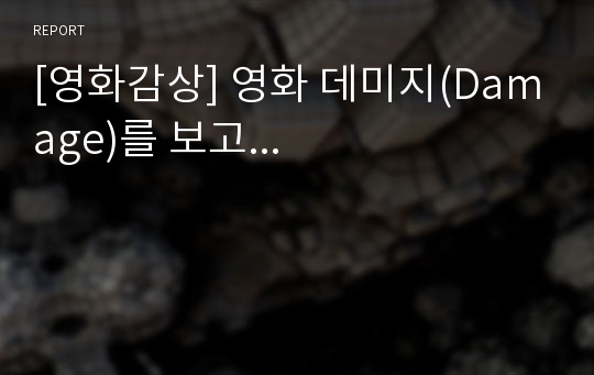 [영화감상] 영화 데미지(Damage)를 보고...