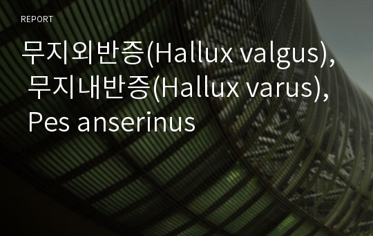 무지외반증(Hallux valgus), 무지내반증(Hallux varus), Pes anserinus