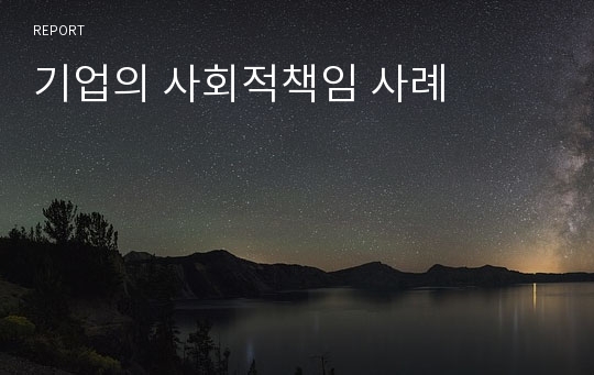 기업의 사회적책임 사례