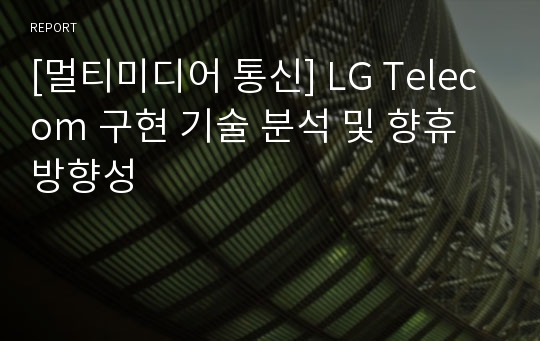 [멀티미디어 통신] LG Telecom 구현 기술 분석 및 향휴 방향성