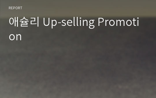 애슐리 Up-selling Promotion