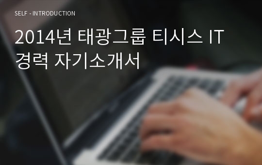 2014년 태광그룹 티시스 IT 경력 자기소개서