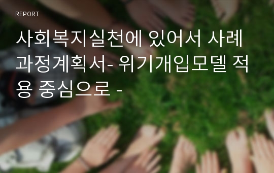 사회복지실천에 있어서 사례과정계획서- 위기개입모델 적용 중심으로 -