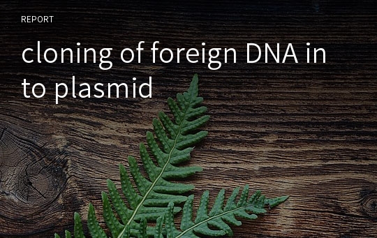 cloning of foreign DNA into plasmid