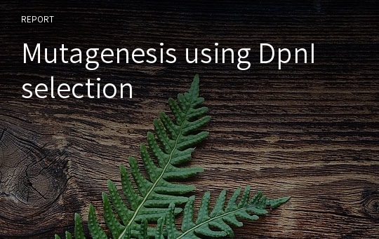 Mutagenesis using DpnI selection