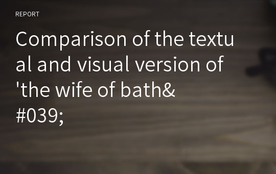 Comparison of the textual and visual version of &#039;the wife of bath&#039;
