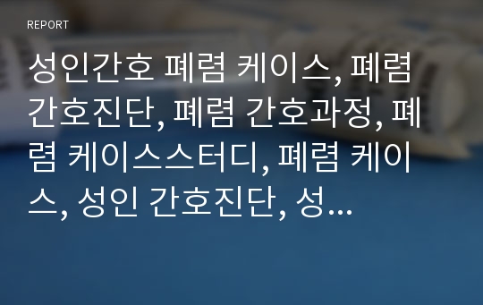 성인간호 폐렴 케이스, 폐렴 간호진단, 폐렴 간호과정, 폐렴 케이스스터디, 폐렴 케이스, 성인 간호진단, 성인 간호과정