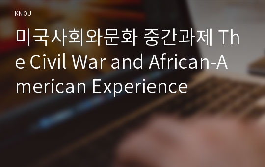미국사회와문화 중간과제 The Civil War and African-American Experience