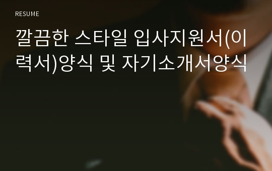 깔끔한 스타일 입사지원서(이력서)양식 및 자기소개서양식