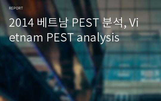 2014 베트남 PEST 분석, Vietnam PEST analysis