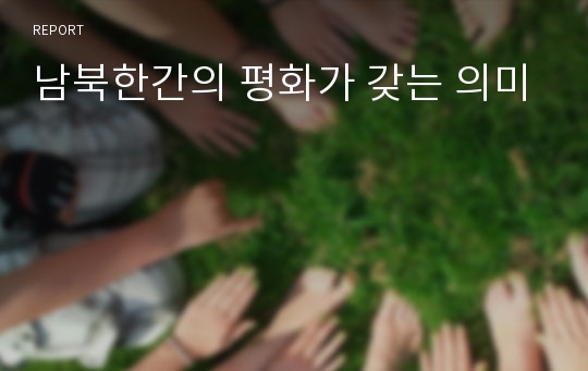 남북한간의 평화가 갖는 의미