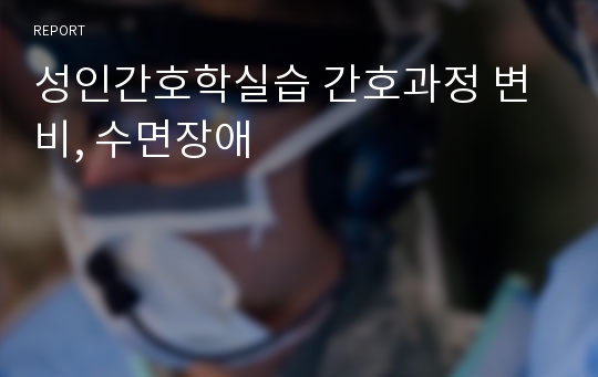 성인간호학실습 간호과정 변비, 수면장애