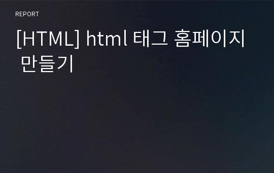 [HTML] html 태그 홈페이지 만들기