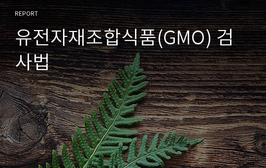 유전자재조합식품(GMO) 검사법