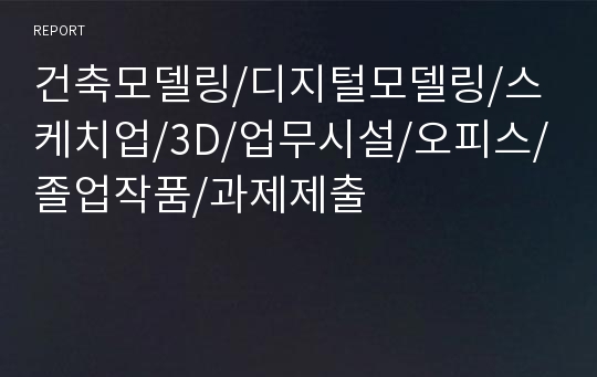 건축모델링/디지털모델링/스케치업/3D/업무시설/오피스/졸업작품/과제제출