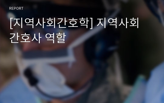 [지역사회간호학] 지역사회 간호사 역할
