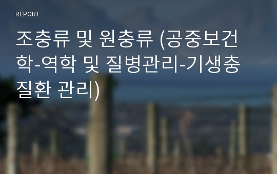 조충류 및 원충류 (공중보건학-역학 및 질병관리-기생충질환 관리)