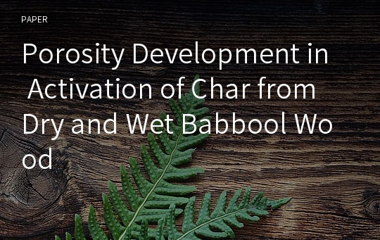 Porosity Development in Activation of Char from Dry and Wet Babbool Wood