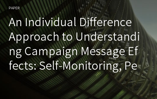 An Individual Difference Approach to Understanding Campaign Message Effects: Self-Monitoring, Perceived Message Effectiveness, and Presumed Media Influence