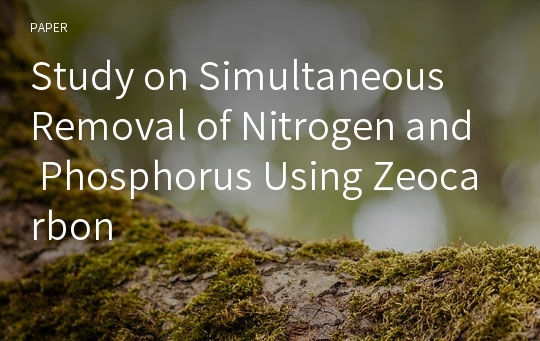 Study on Simultaneous Removal of Nitrogen and Phosphorus Using Zeocarbon