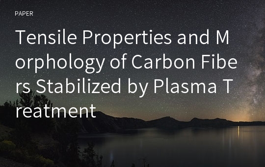 Tensile Properties and Morphology of Carbon Fibers Stabilized by Plasma Treatment