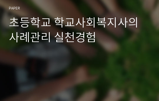 초등학교 학교사회복지사의 사례관리 실천경험