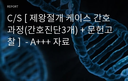 C/S [ 제왕절개 케이스 간호과정(간호진단3개) + 문헌고찰 ]  - A+++ 자료