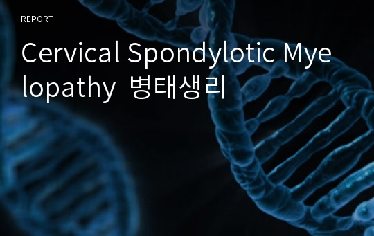 Cervical Spondylotic Myelopathy  병태생리