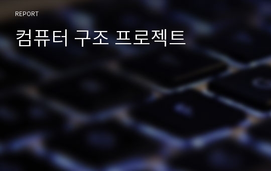 컴퓨터 구조 프로젝트