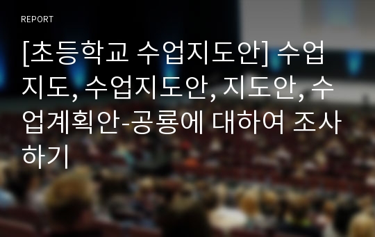 [초등학교 수업지도안] 수업지도, 수업지도안, 지도안, 수업계획안-공룡에 대하여 조사하기