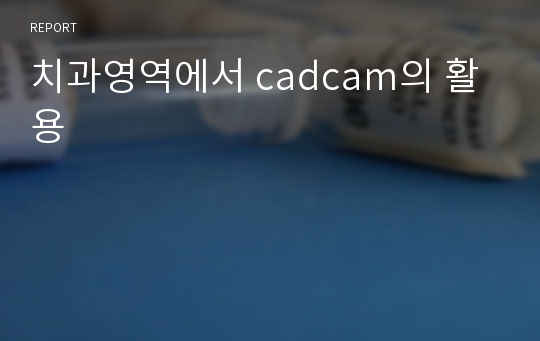 치과영역에서 cadcam의 활용