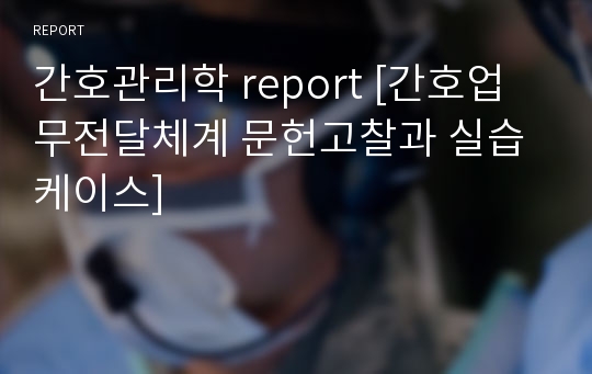 간호관리학 report [간호업무전달체계 문헌고찰과 실습케이스]