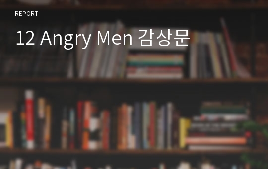 12 Angry Men 감상문