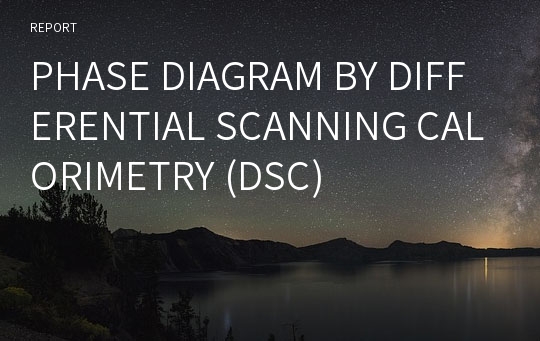 PHASE DIAGRAM BY DIFFERENTIAL SCANNING CALORIMETRY (DSC)