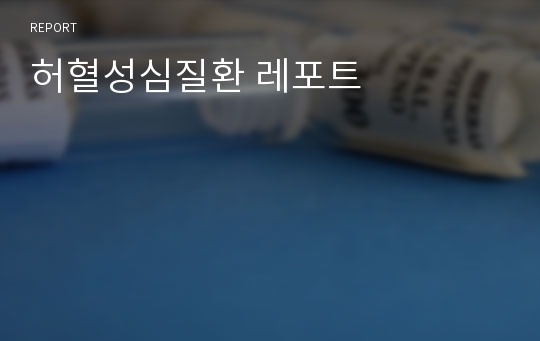 허혈성심질환 레포트